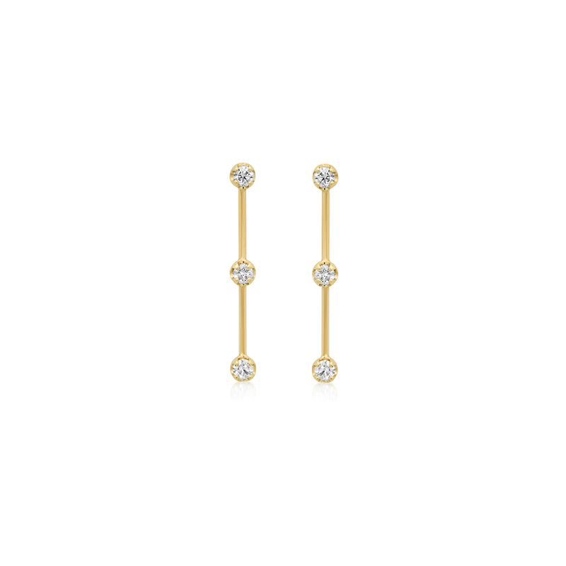 Jennifer Meyer 3 illusion Set Diamond Linear Studs