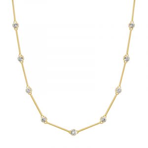 Jennifer Meyer Linear Illusion Set Diamond Necklace