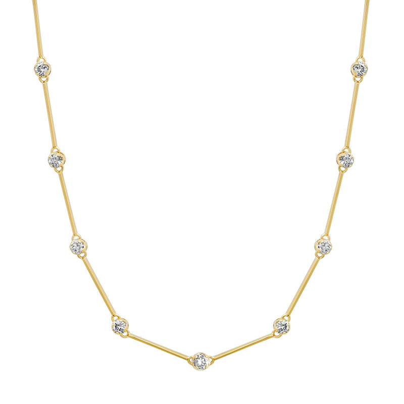 Jennifer Meyer Linear Illusion Set Diamond Necklace
