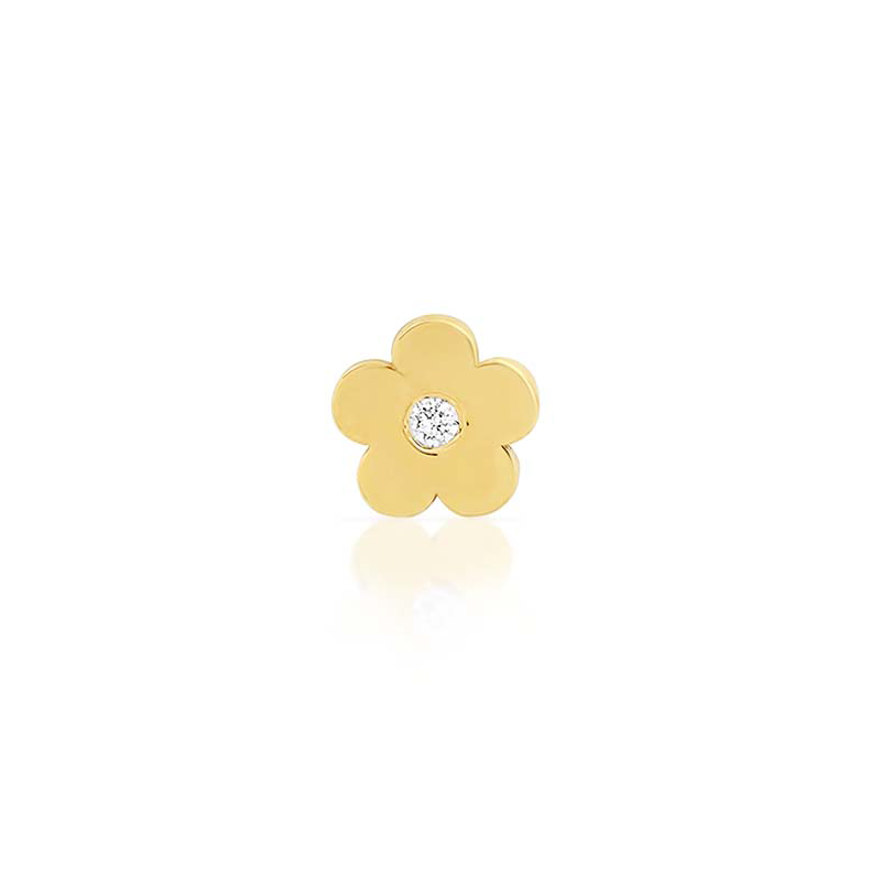Jennifer Meyer Single Mini Daisy Studs with Diamond Center