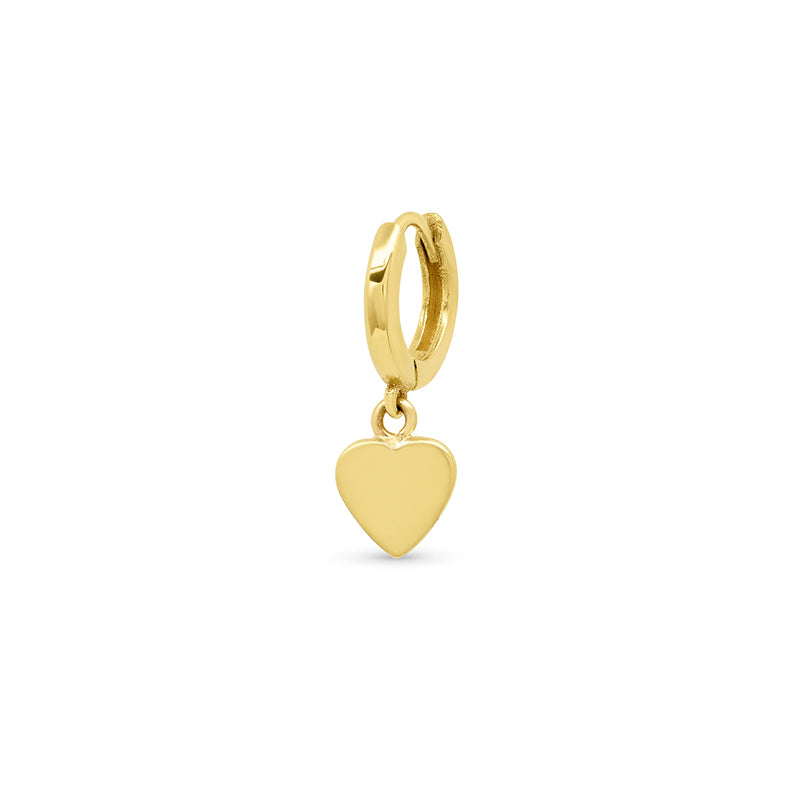 Jennifer Meyer Single Mini Huggie with Heart Drop