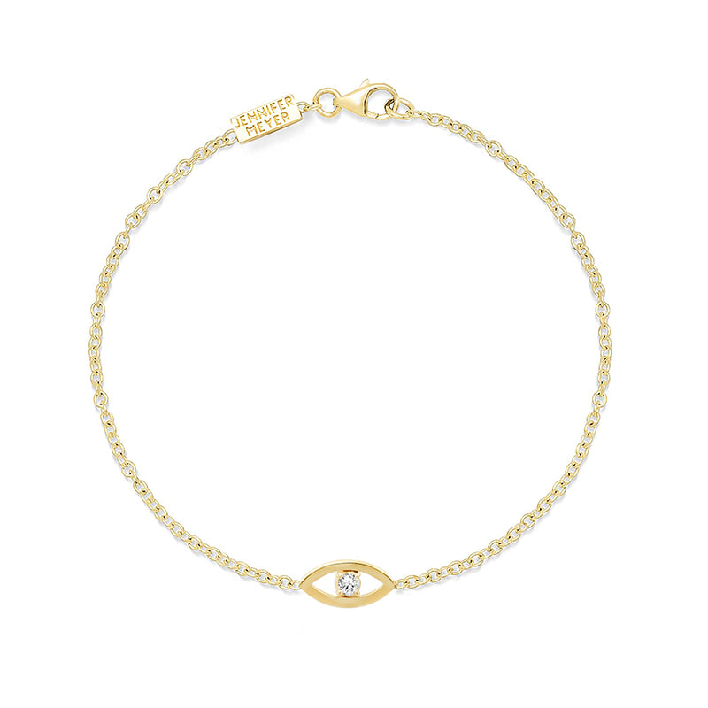 Jennifer Meyer Mini Open Evil Eye with Diamond Center Bracelet