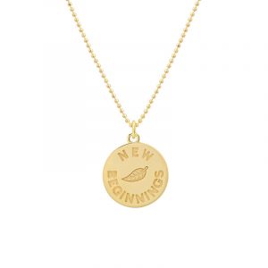 Jennifer Meyer New Beginnings & Leaf Sentiment Pendant Necklace