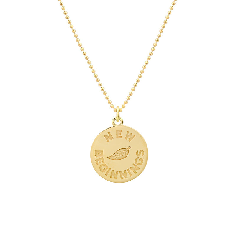 Jennifer Meyer New Beginnings & Leaf Sentiment Pendant Necklace