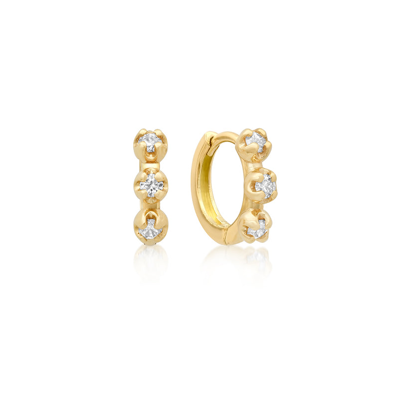 Jennifer Meyer 3 illusion Set Diamond Huggies