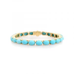 Jennifer Meyer Oval Cut Turquoise Tennis Bracelet