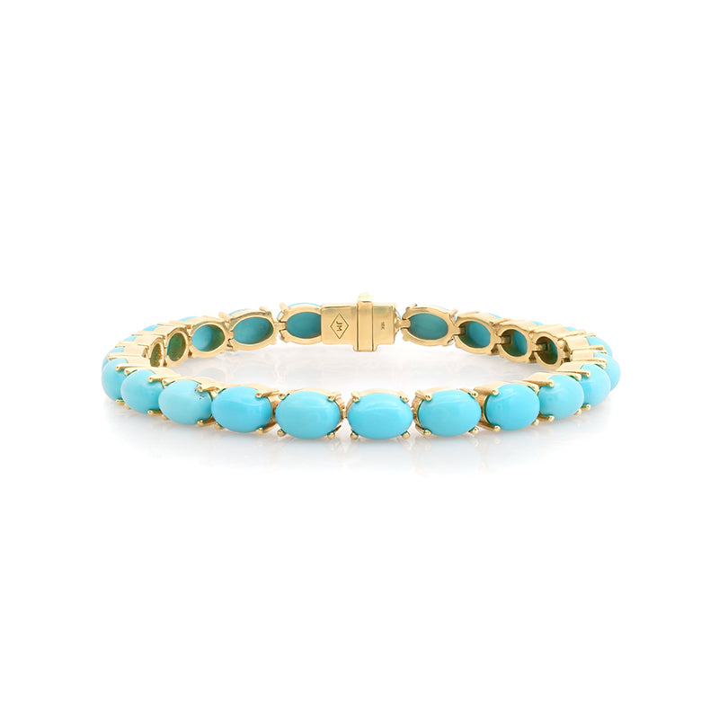 Jennifer Meyer Oval Cut Turquoise Tennis Bracelet