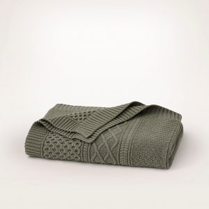 Bollandbranch Aran Knit Throw Blanket - Juniper