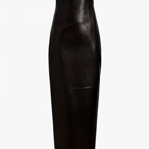 Khaite Loxley Skirt in Black Leather