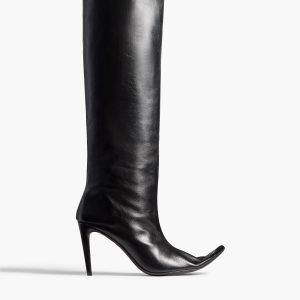 Khaite Marlene Knee-High Boot in Black Leather