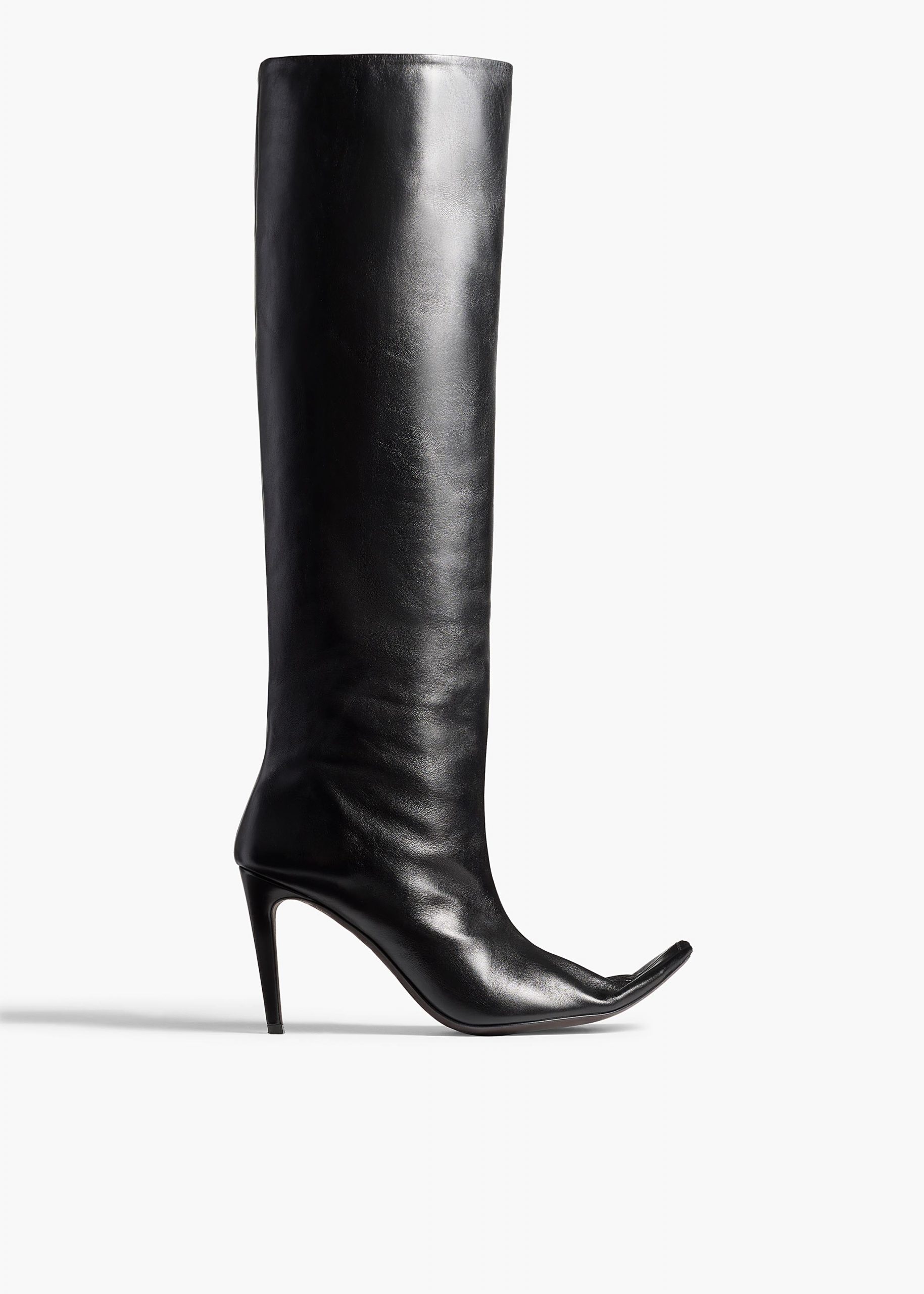 Khaite Marlene Knee-High Boot in Black Leather