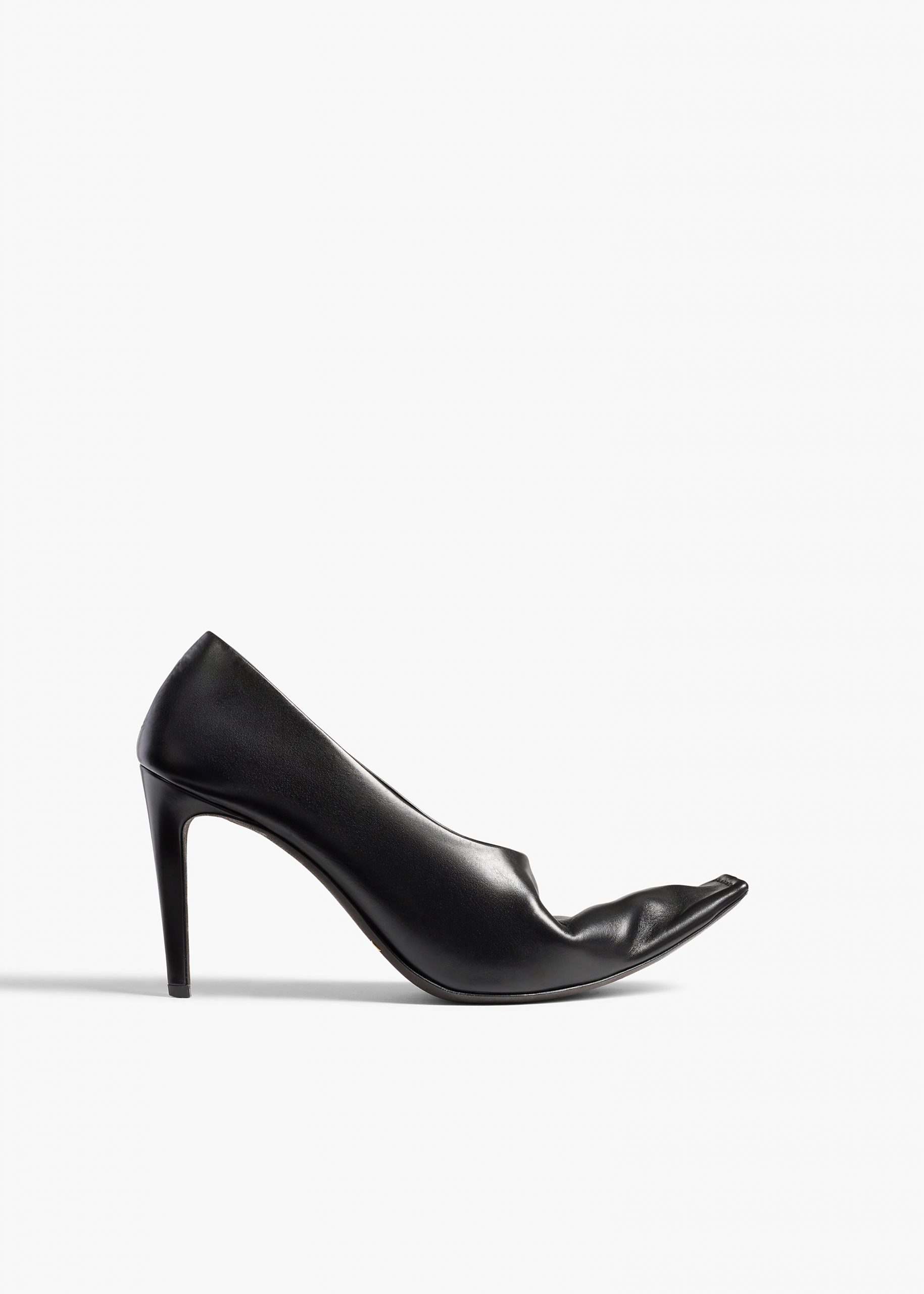 Khaite Marlene Pump in Black Glazed Leather