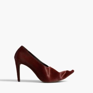 Khaite Marlene Pump in Red Mahogany Haircalf