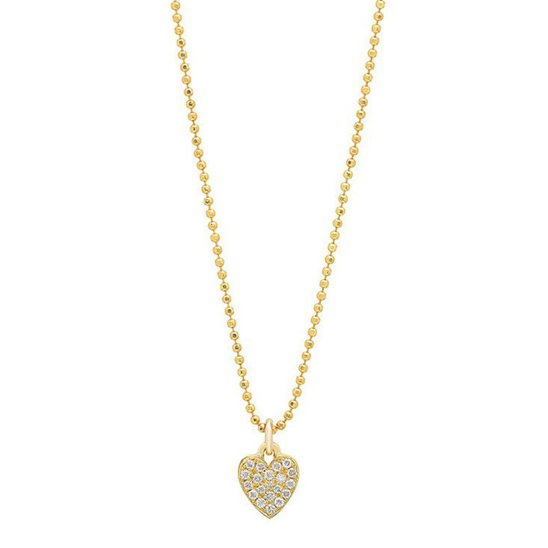 Jennifer Meyer Diamond Heart Charm Necklace