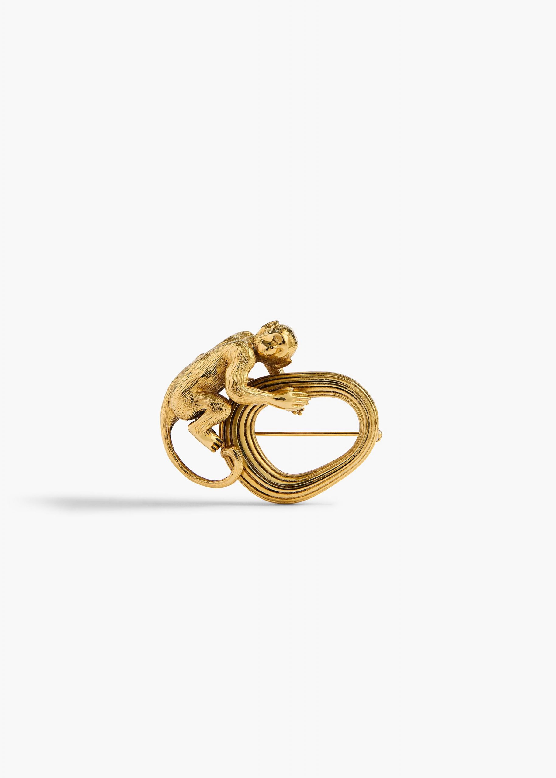 Khaite Monkey Brooch in Antique Gold