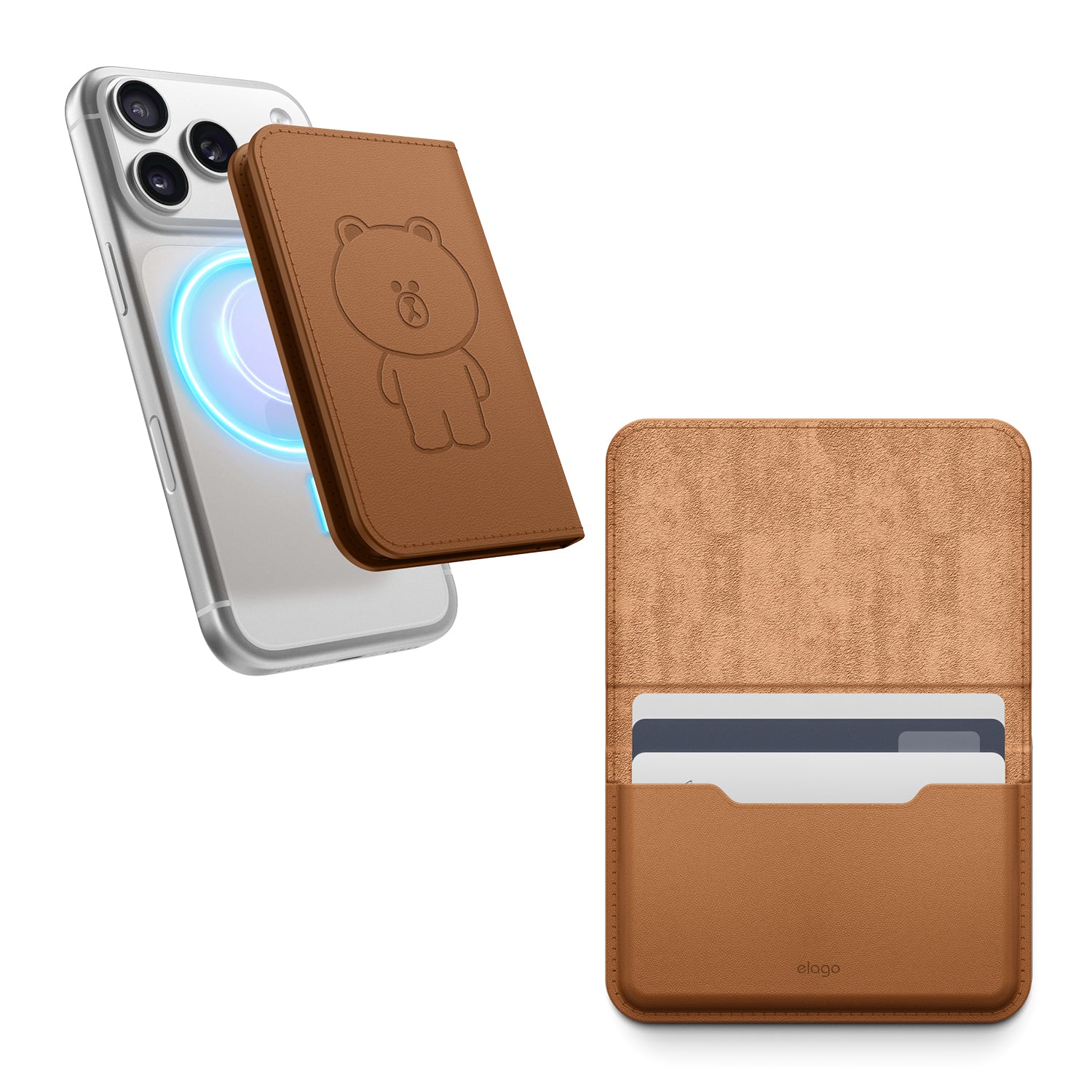 elago LINE FRIENDS | Magnetic Leather Card Holder