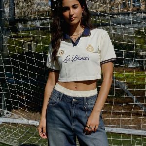 Shop Football Madrid Women's Oversized Cropped Polo