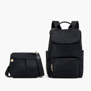 Loandsons Melrose Rucksack - Recycled Nylon - Black / Gold / Azure
