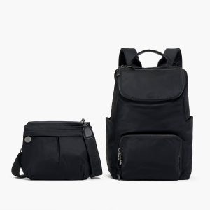 Loandsons Melrose Rucksack - Recycled Nylon - Black / Gunmetal / Grey