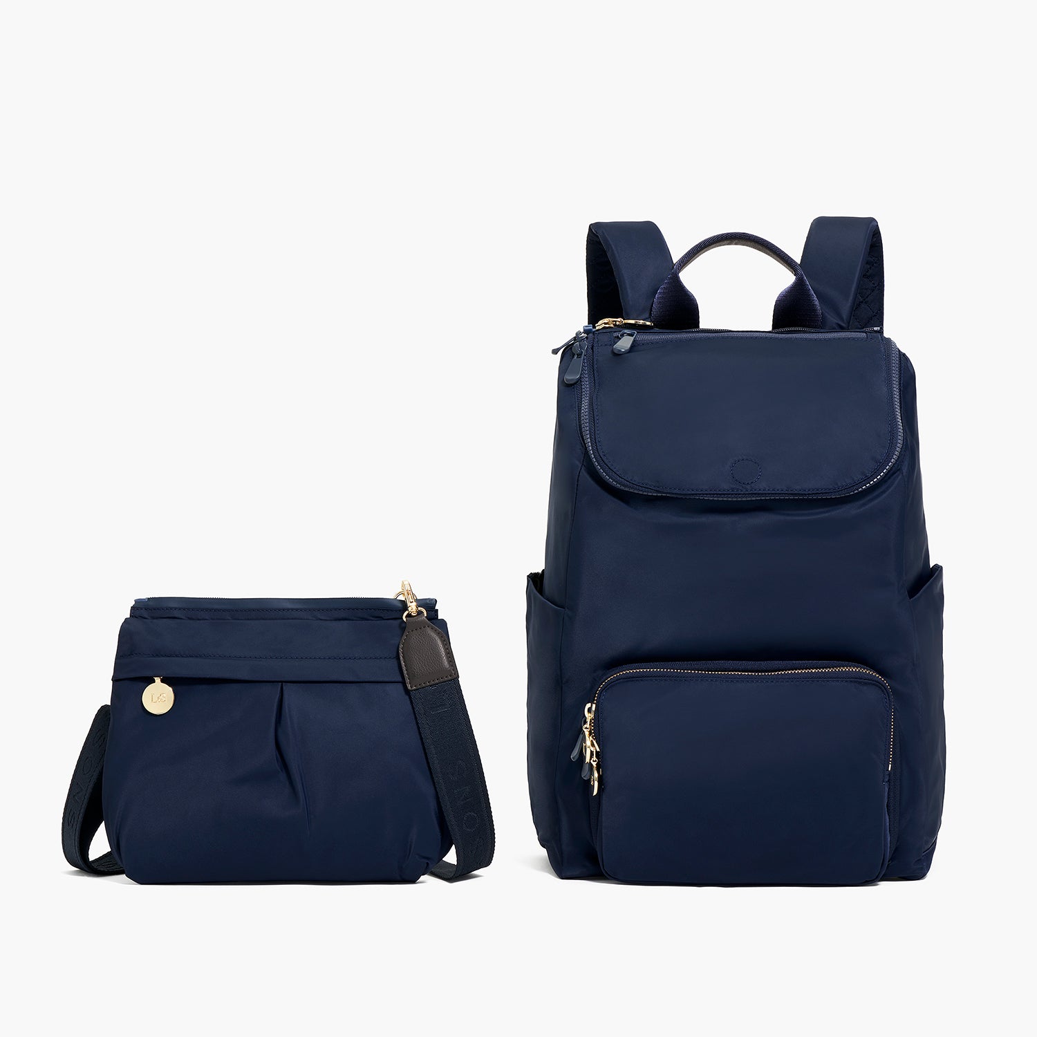 Loandsons Melrose Rucksack - Recycled Nylon - Deep Navy / Gold / Azure