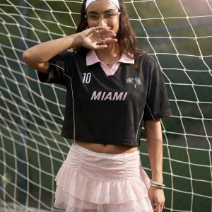 Shop Football Miami Women's Oversized Cropped Polo