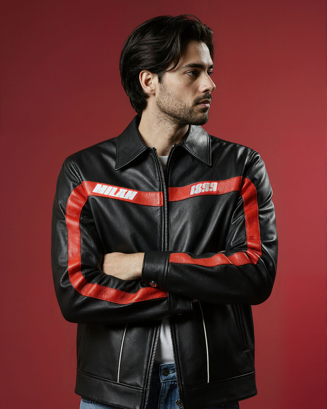 Shop Football Milan Pure Leather Jacket