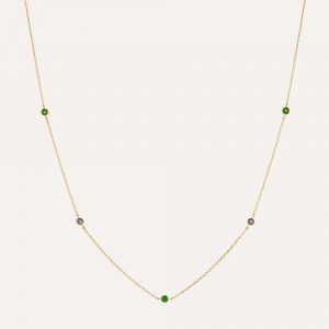 Dinny Hall Jasmine Scattered Tanzanite & Tsavorite Necklace
