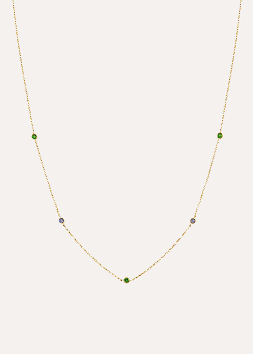 Dinny Hall Jasmine Scattered Tanzanite & Tsavorite Necklace