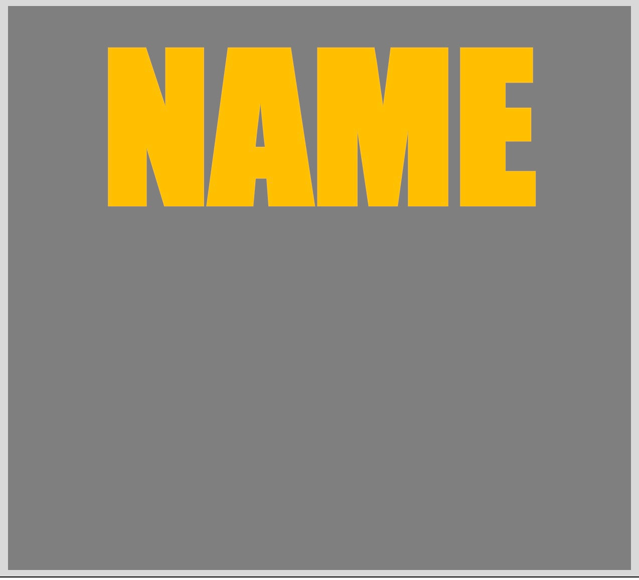 Viva10 NAME ON THE BACK ANY GARMENT (YELLOW GOLD).