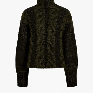Khaite Nico Sweater in Black and Olive Multi