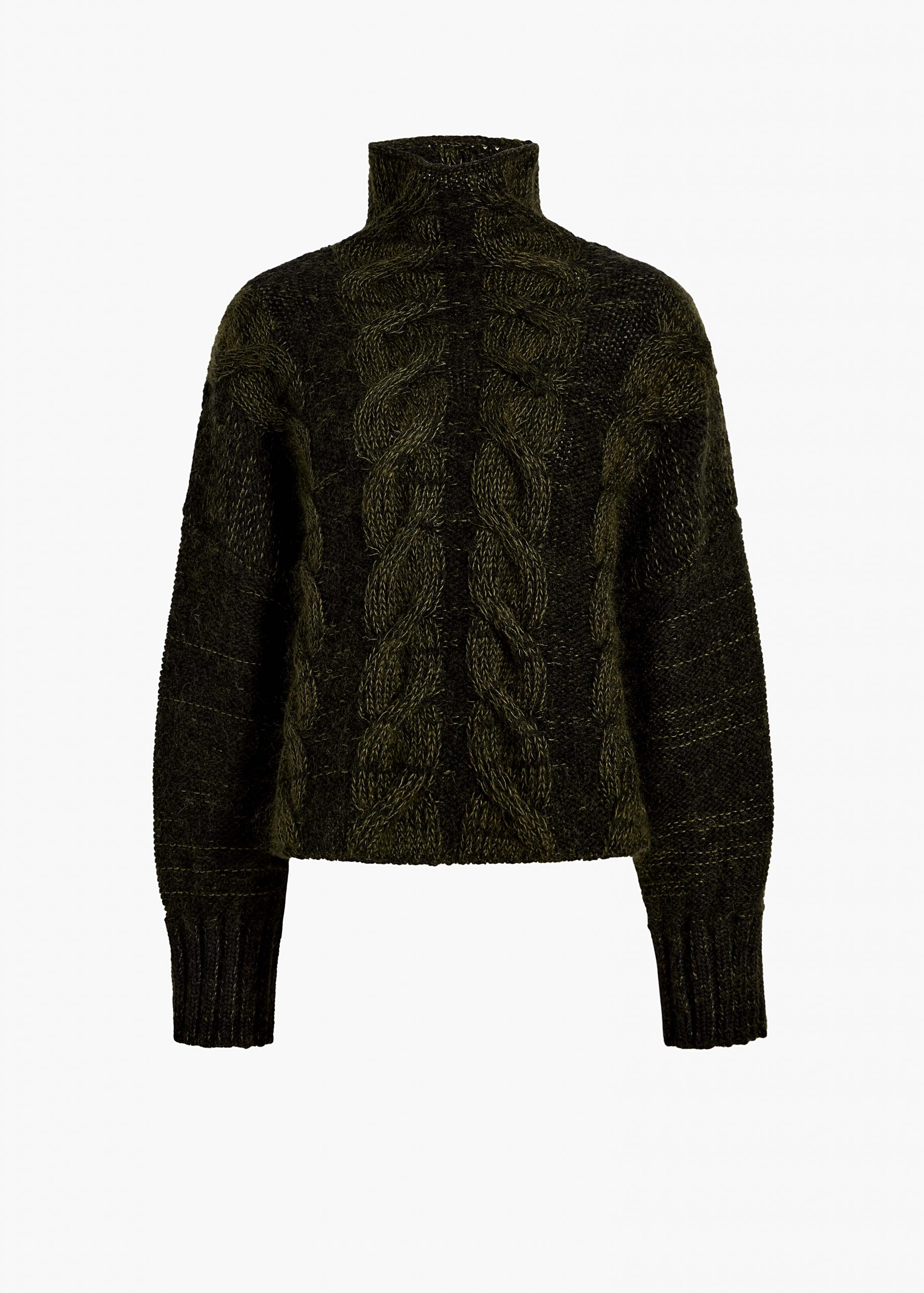 Khaite Nico Sweater in Black and Olive Multi