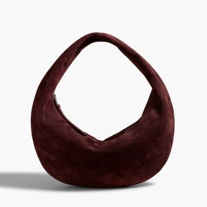 Khaite Medium Olivia Hobo in Rouge Noir Suede