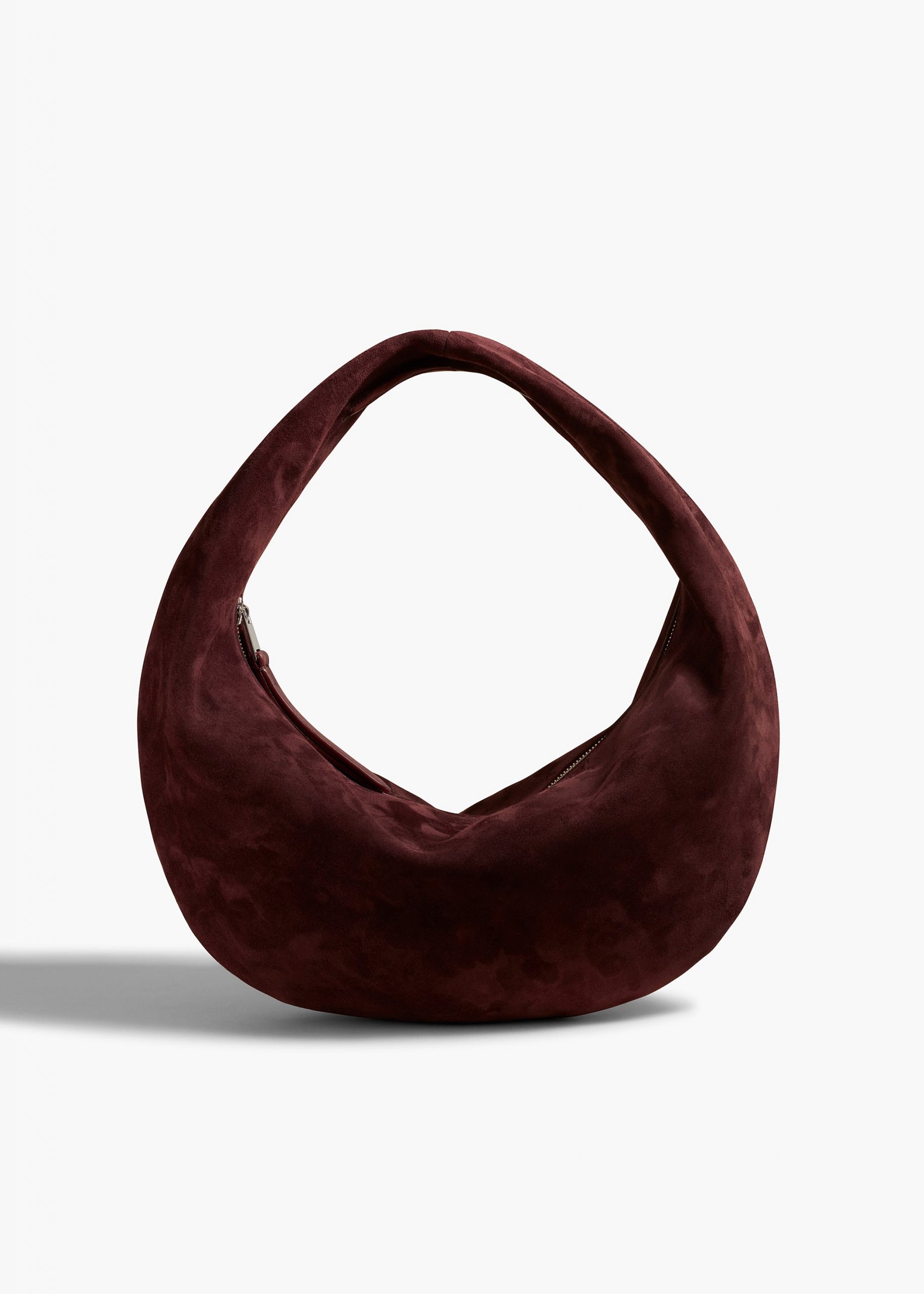 Khaite Medium Olivia Hobo in Rouge Noir Suede