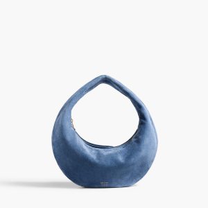 Khaite Mini Olivia Hobo in Cloud Iris Suede