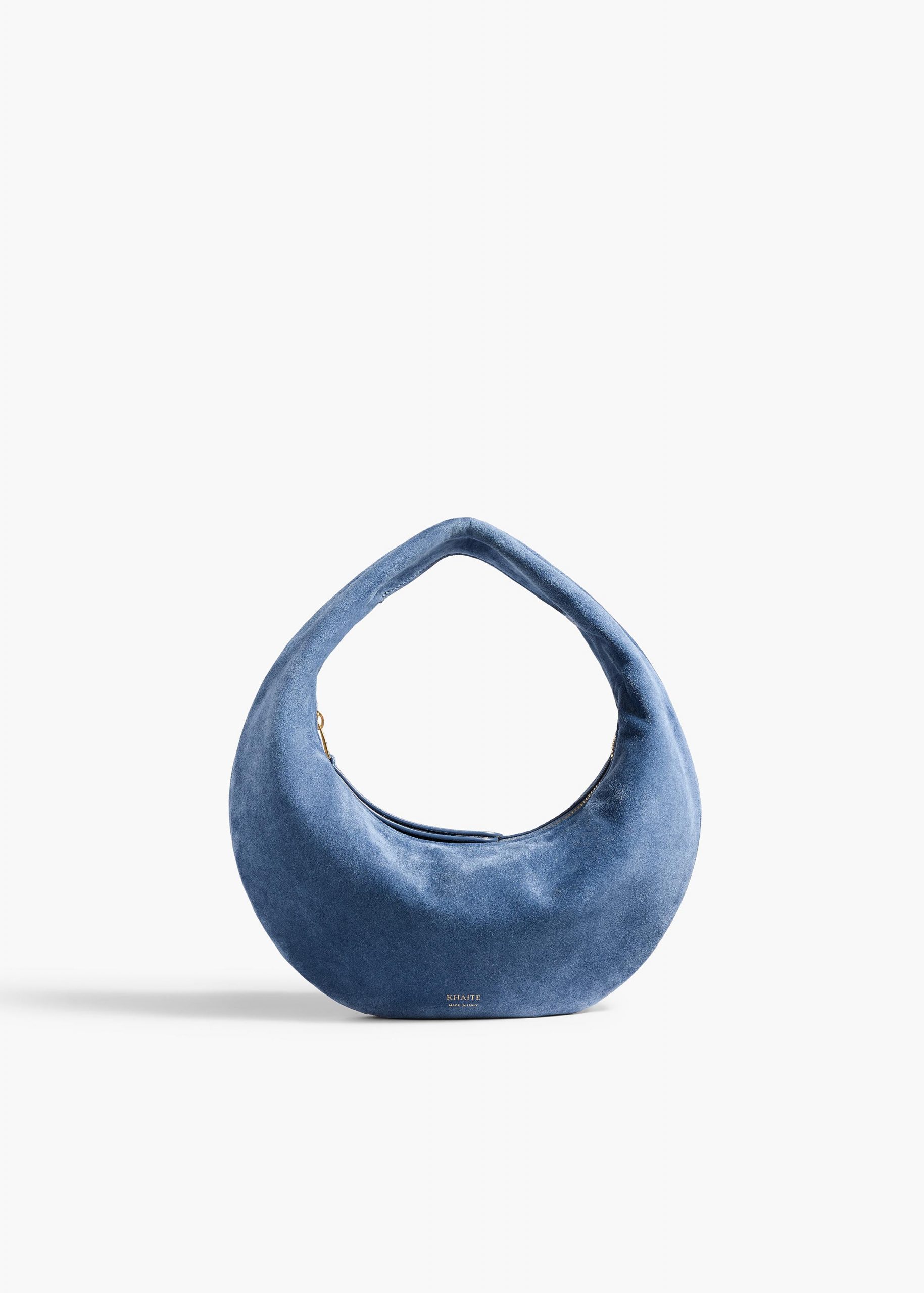 Khaite Mini Olivia Hobo in Cloud Iris Suede