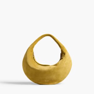 Khaite Mini Olivia Hobo in Golden Olive Suede