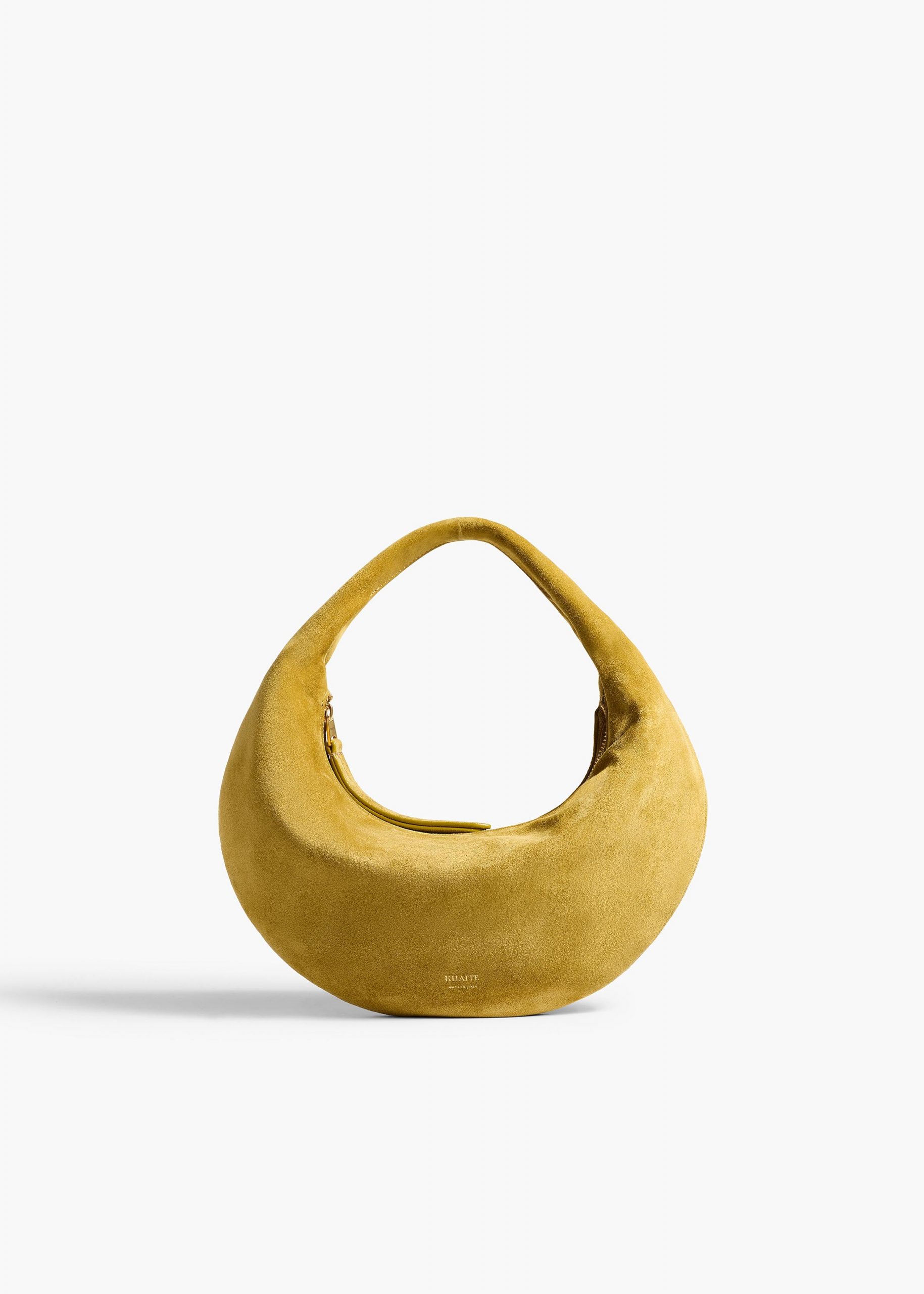 Khaite Mini Olivia Hobo in Golden Olive Suede