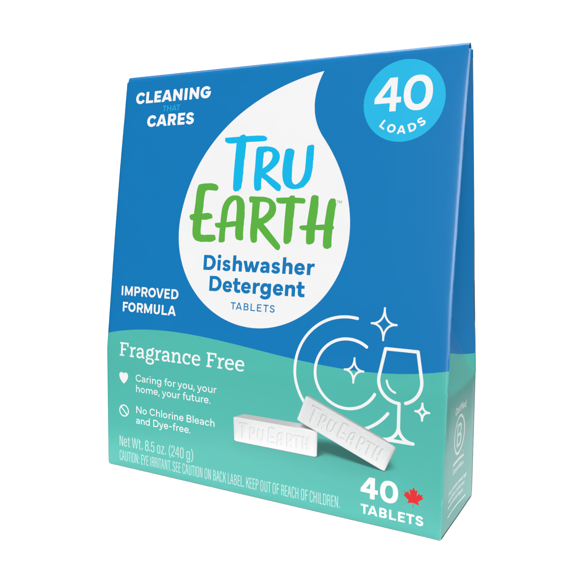 Tru Earth Dishwasher Detergent Tablets - Fragrance-Free / 40 Tablets