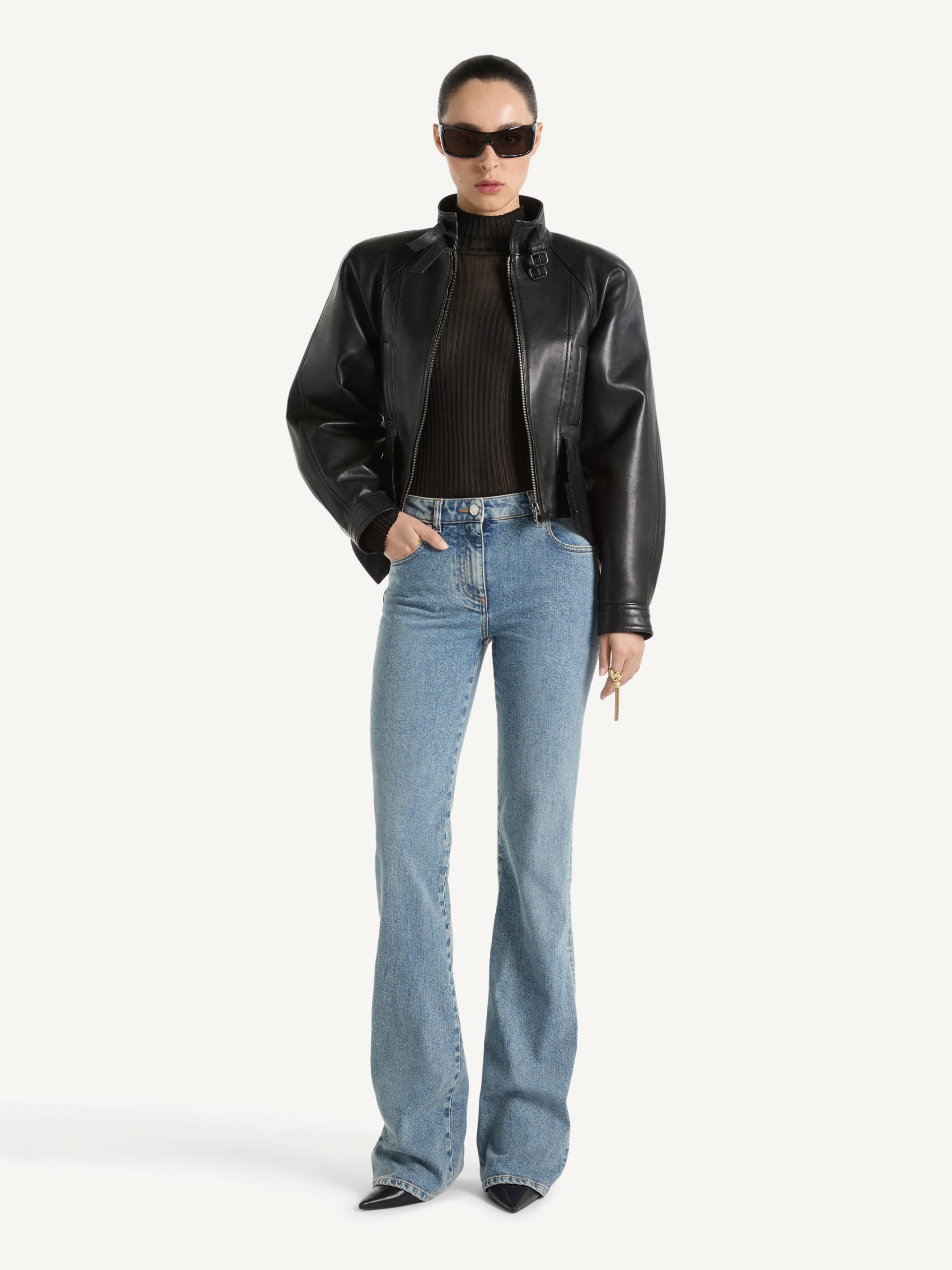 Balmain Jean bootcut en denim délavé