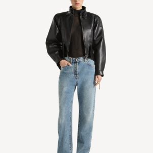 Balmain Jean droit en denim délavé