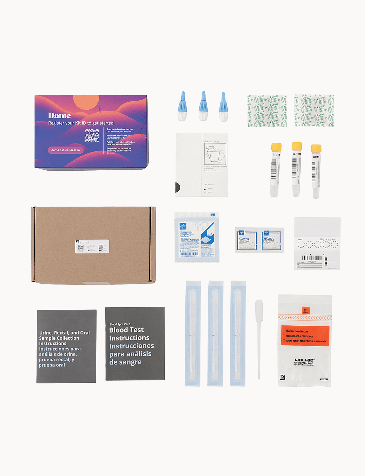 Dame Gonorrhea, Chlamydia & Syphilis STI Test Kit - 3 Site
