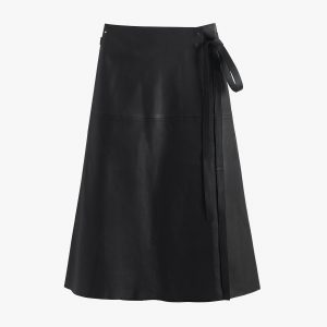 Cuyana Leather Wrap Skirt