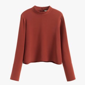 Cuyana Silk Mock Neck Top