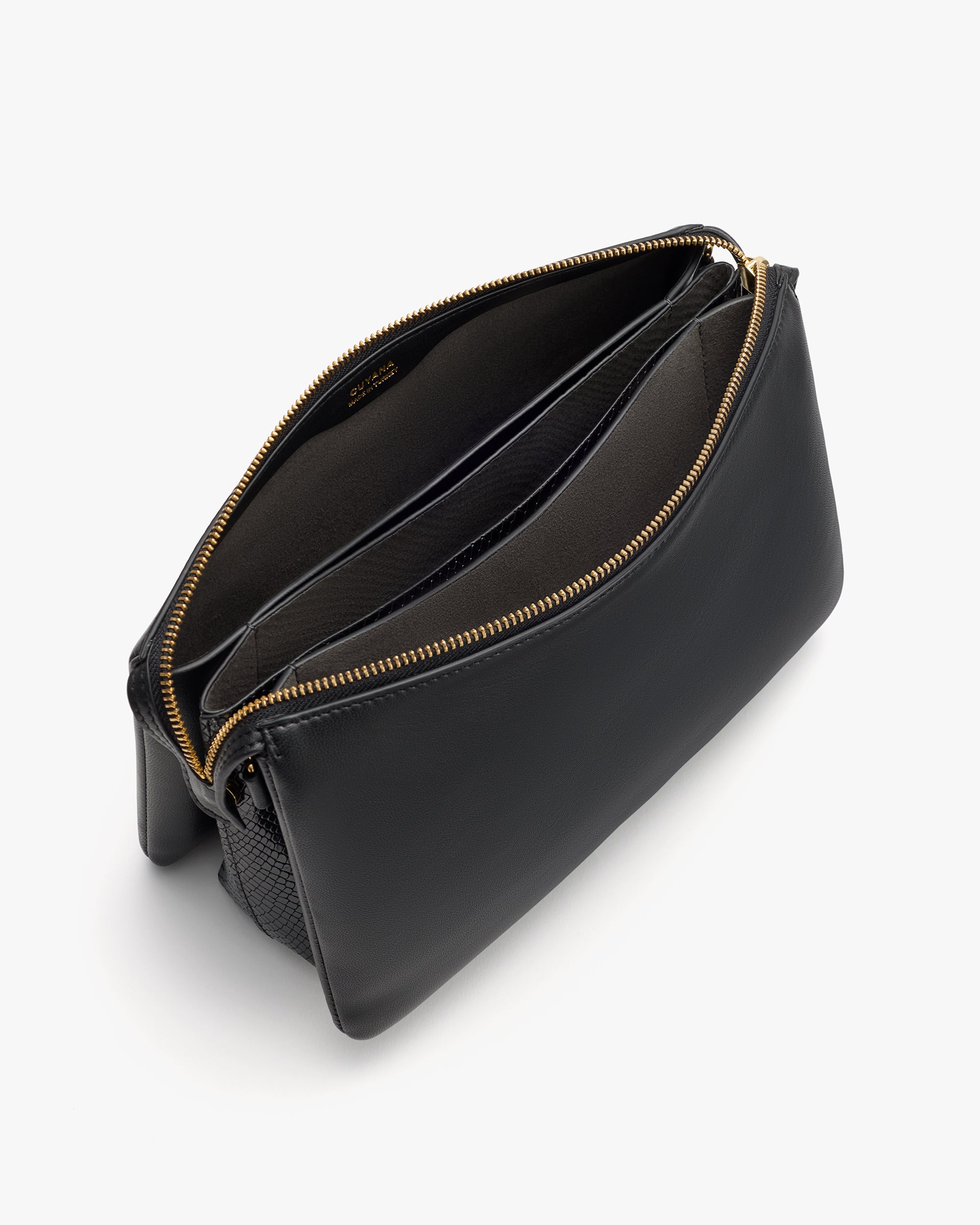 Cuyana Tria Clutch (Lamb/Snake)