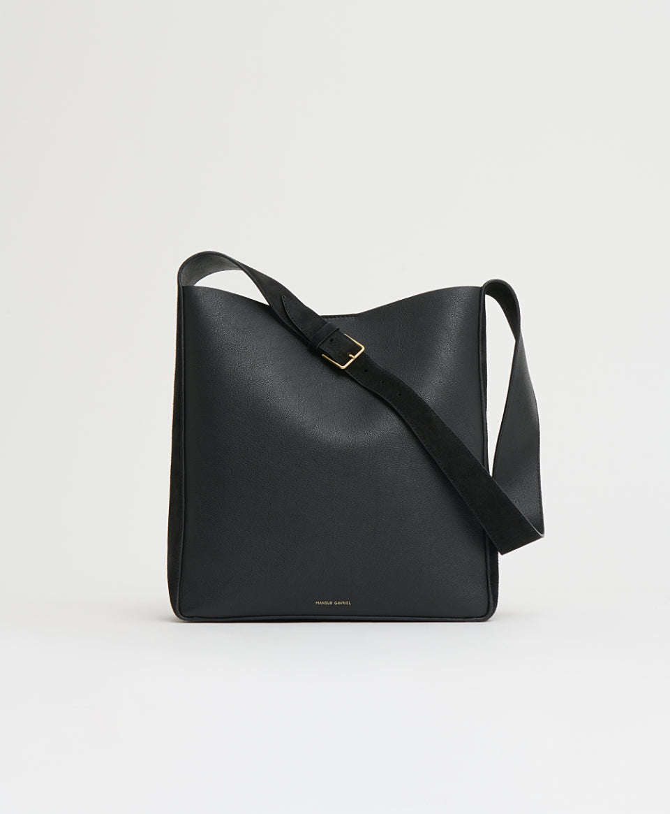 Mansurgavriel Box Tote - Black/Black Suede