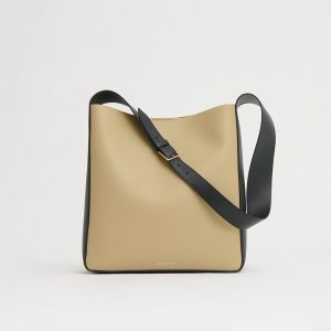 Mansurgavriel Box Tote - Khaki/Black