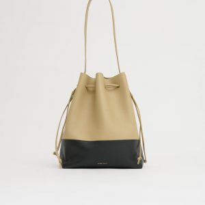 Mansurgavriel Drawstring Cabas - Khaki/Black