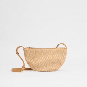 Mansurgavriel Moon Sling - Natural Raffia/Budino Suede