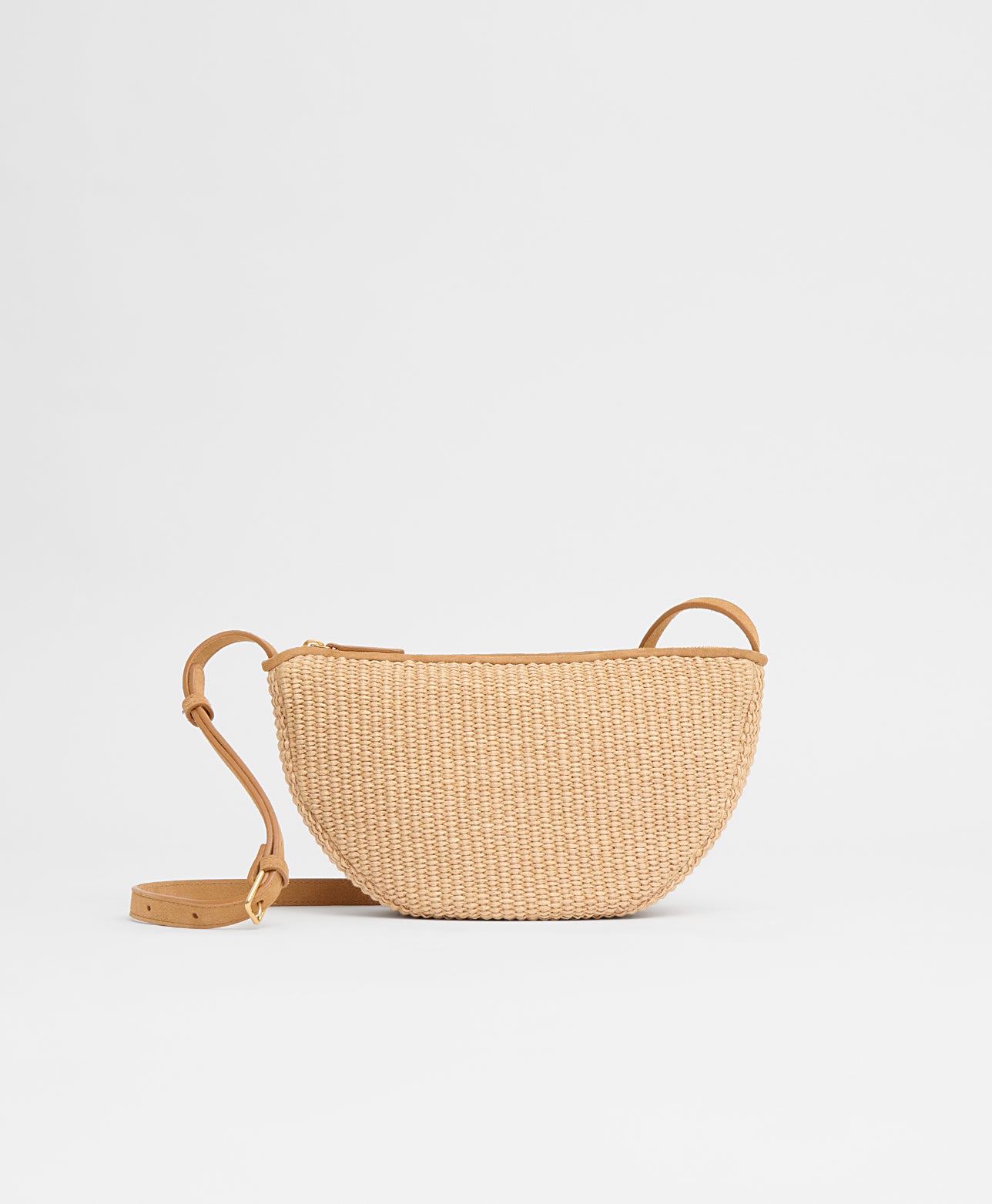 Mansurgavriel Moon Sling - Natural Raffia/Budino Suede