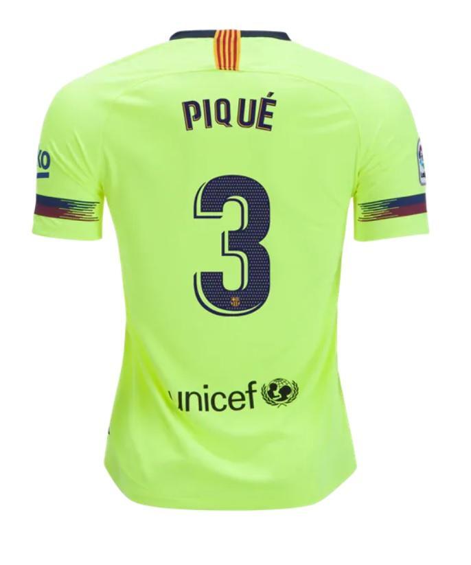 Soccer Jersey Club Barcelona Pique Away Jersey 2018/19